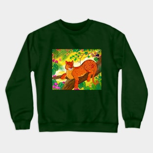 Leopard in tropical jungle Crewneck Sweatshirt